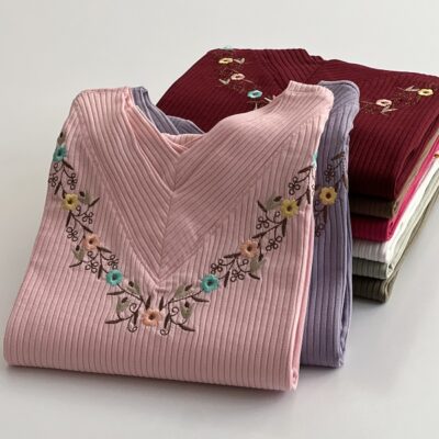 تیشرت یقه هفت گلدوزی